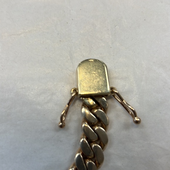 Cuban 10K Solid Gold Bracelet - Picture 4 of 5